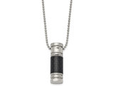 Men's Stainless Steel Carbon Fiber Pendant Necklace with Chain